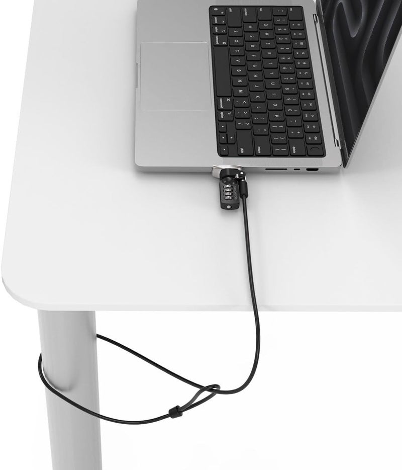 Compulocks Ledge Lock Adapter with Combination Cable Lock for MacBook Pro 14-Inch M1, M2, M3, M5 – Secure Anti-Theft Locking System for MacBook - Silver - Image 1